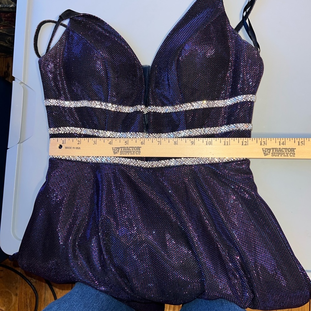 Narianna  Purple Prom Dress with Silver Accents XS - Picture 8 of 9